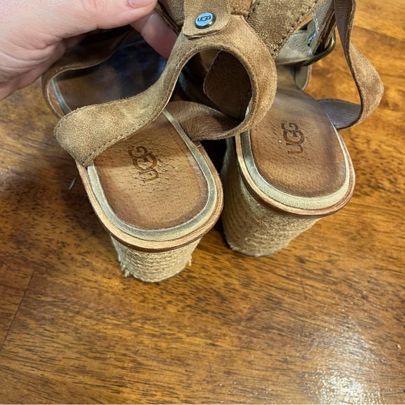 Ugg Carine suede leather platform espadrille sandals size 8 - Picture 7 of 10
